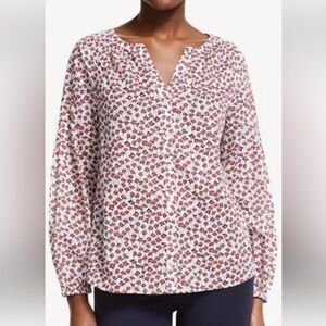 Boden Puff Sleeve Blouse Cotton Linen Women’s Size 10